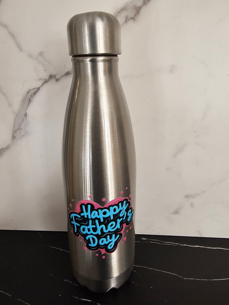 Drinkware-Happy Father's Day 17.oz Stainless Steel Insulated Water Bottle, hold hot and cold Liquid