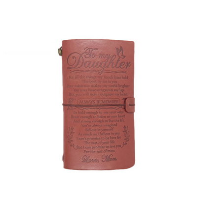 SR Daughter Journal Gift, To My Daughter Leather Travel Journal 140 Pages Presents, Graduation Christmas Valentines Wedding Day Birthday Gifts for Mom, Daughter, Adults.