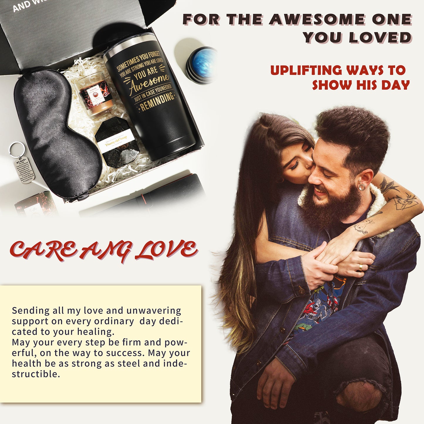 SR-12 -PCS Care Gift Box for Men, Home Care, Birthday Gift Sets for Men Unique Gift Items, Dad, Father's Day Gift set w/Tumbler