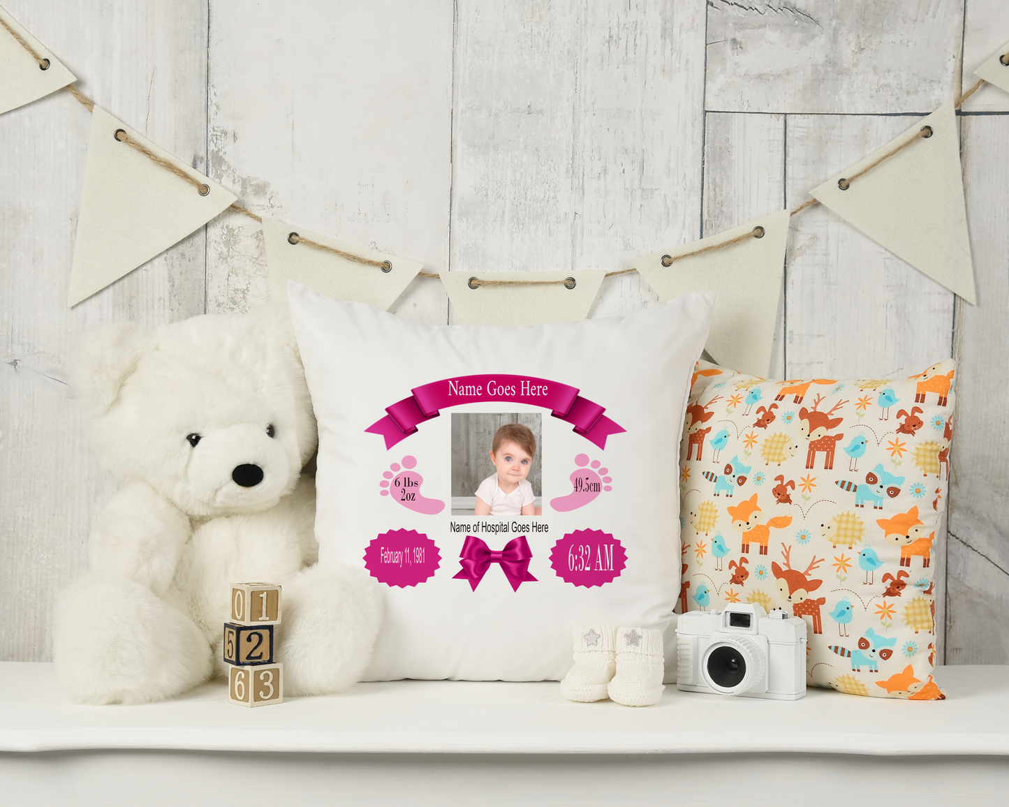Pillow-Birth Announcement/Learning Pillow Home Decor