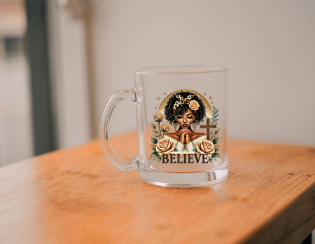 Glass Mugs 12 oz, Clear Coffee Mugs With Handle ,Tea Mug Water Mug With Handle, Glass Drinkware For Beverage,