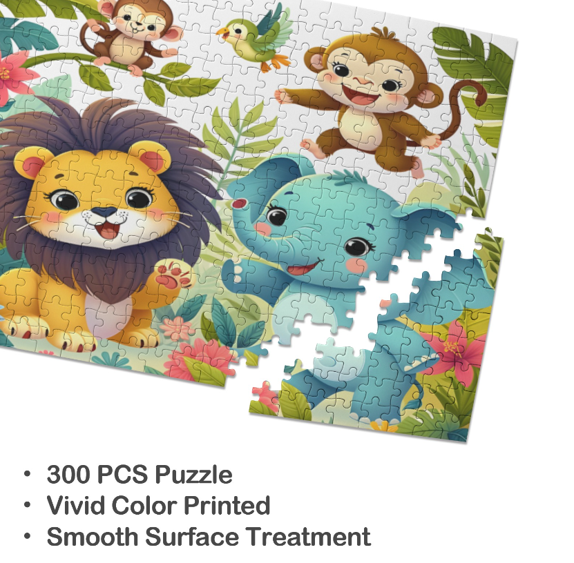 Puzzle- Baby Elephant Puzzle 300 Jigsaw Puzzle Pieces, Custom Puzzle for Birthday, Toddler, Wedding, Kids, Family, Pet, etc.