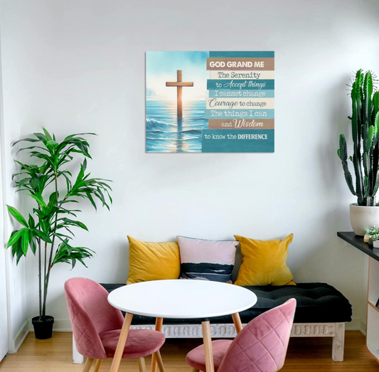 Canvas-God Grant Me Wall Decor Canvas, Poster Print Wall Art, Home Office, Bedroom Wall Decoration, Bathroom Wall Art Home Decor