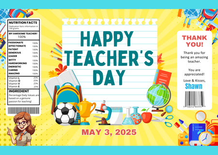 Happy Teacher's Day Chip Bag Template
