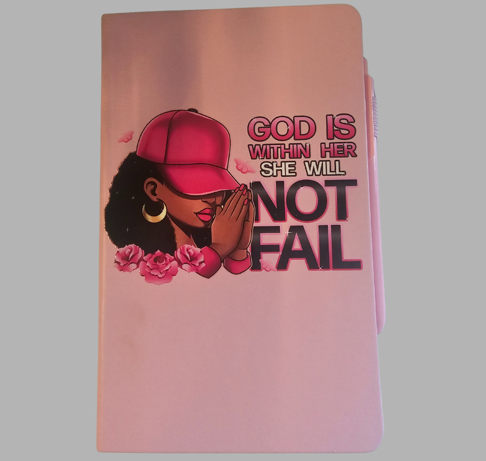 Writing Journal- God is Within Her She Will Not Fail Leather Journal 140 Pages,
