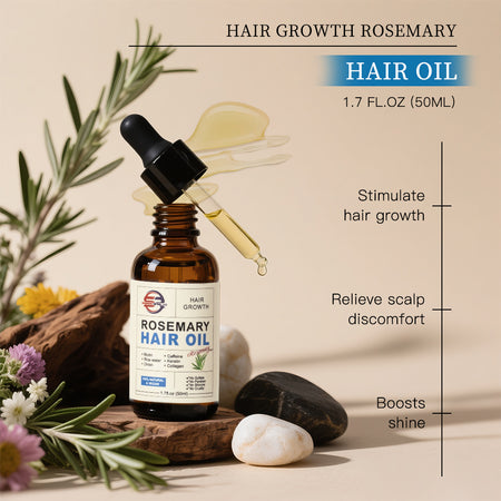 Shopping Reveal Rosemary Hair Growth Oil Drop, Strengthen Thinning Hair Oil Drop Infused with Biotin, Collagen, Caffeine and Keratin Helps Strengthen your Hair