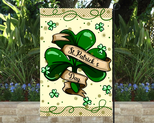 St. Patrick Garden Flag 12"x18" DOUBLE SIDED:  (FLAG STAND/POLE NOT INCLUDED).