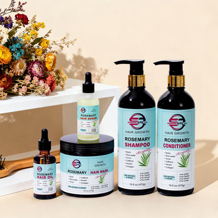 Shopping Reveal Rosemary 100% Natural Care; Vegan Hair Growth set, Strengthen Thinning Hair Care Set Infused with Biotin, Collagen, Caffeine and Keratin Helps Strengthen your Hair