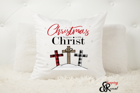 Design Your Home with Pillow-Christmas Begins with Christ