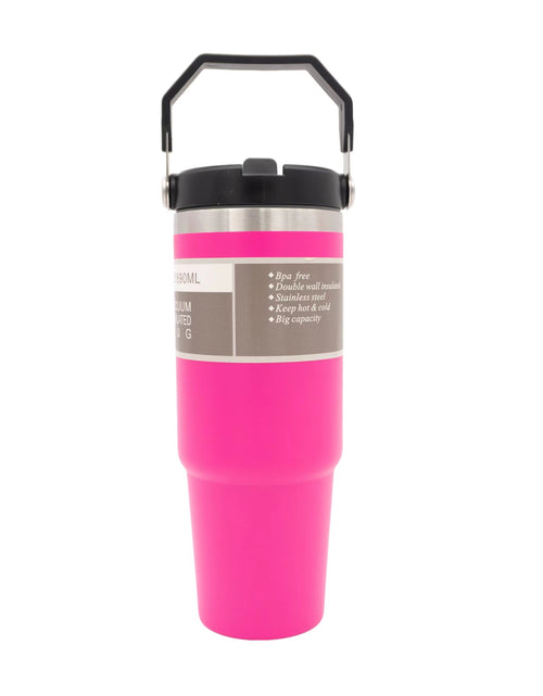 Load image into Gallery viewer, Tumbler-Orange IceFlow Stainless Steel Tumbler, Vacuum Insulated Water Bottle for Office, Car, Reusable Cup with Straw, Leak Resistant Flip Cold for 12 Hours, 30oz Cup
