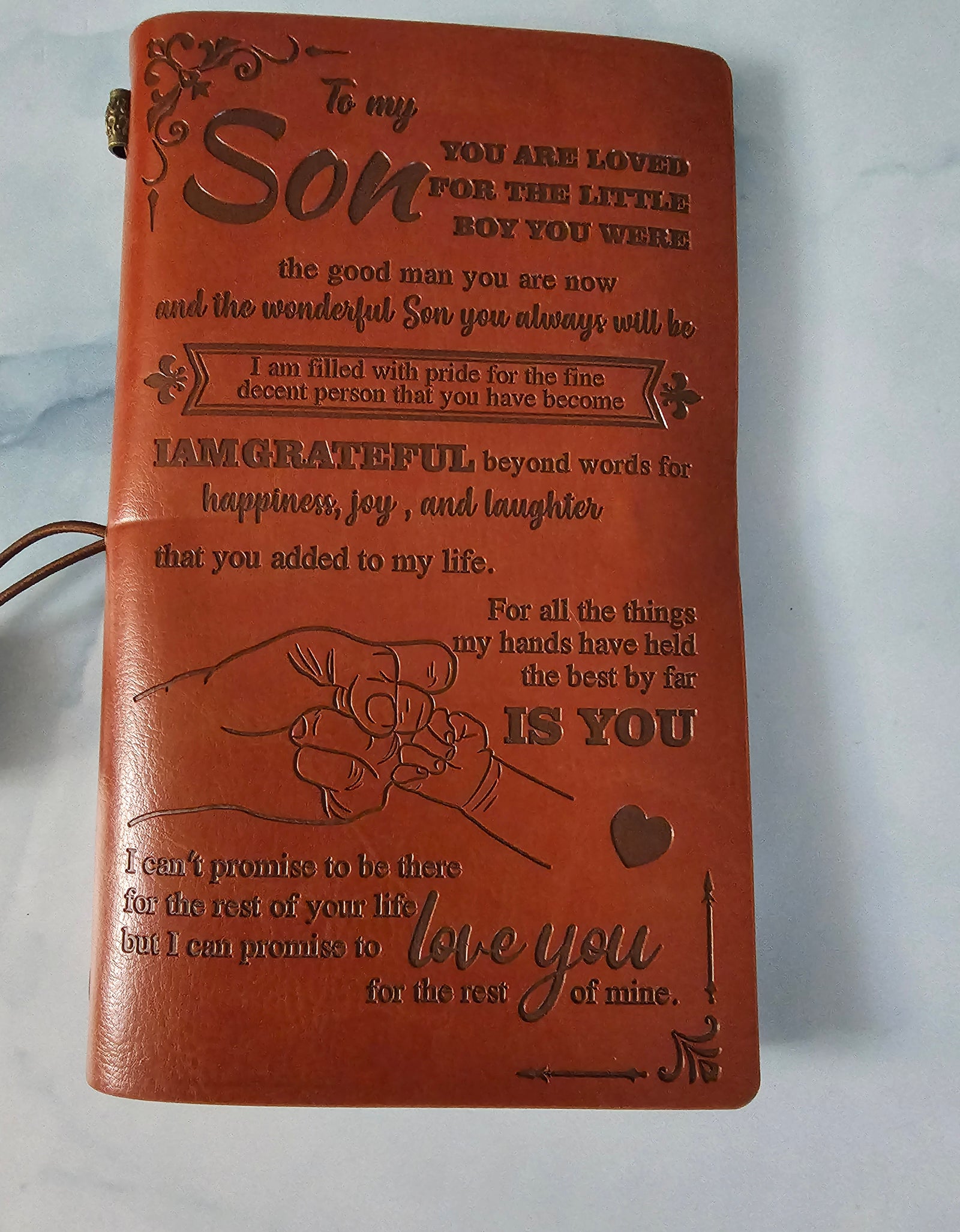 SR My Son Writing Journal, Brother Gifts, Leather Travel Journal 140 Pages Presents, Graduation Christmas Valentines Wedding Day Birthday Gifts for Brother, Dad, Uncle, etc.