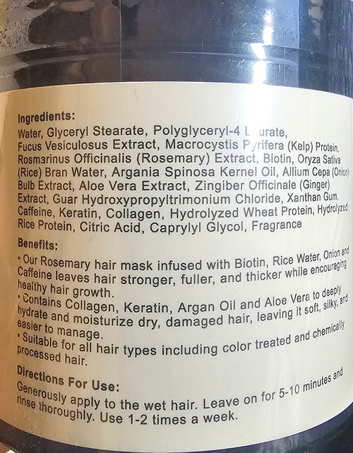 Load image into Gallery viewer, Shopping Reveal Rosemary Hair Growth Mask, Strengthen Thinning Hair Mask Infused with Biotin, Collagen, Caffeine and Keratin Helps Strengthen your Hair
