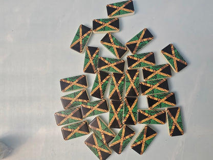 Dominoes- Jamaica Dominoes Family Games for Kids and Adults - Double Six Standard Dominos Set 28 Tiles with Wood Case