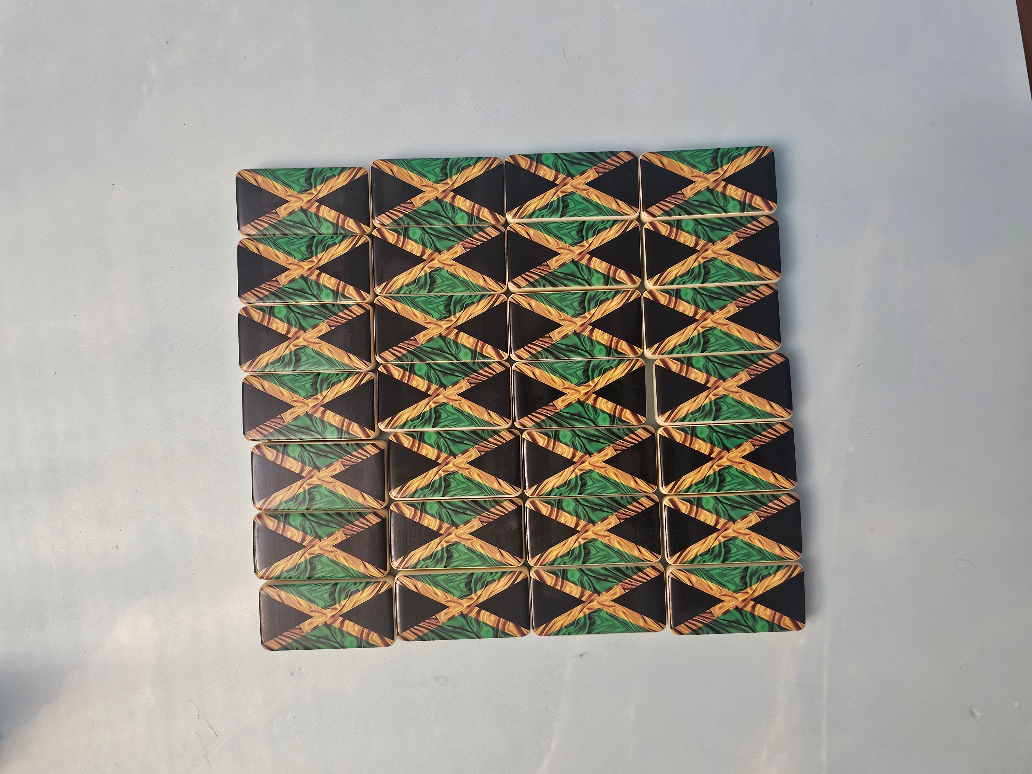 Dominoes- Jamaica Dominoes Family Games for Kids and Adults - Double Six Standard Dominos Set 28 Tiles with Wood Case