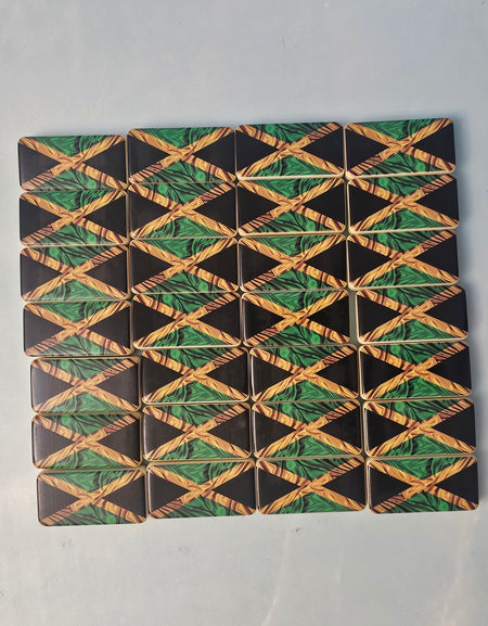 Dominoes- Jamaica Dominoes Family Games for Kids and Adults - Double Six Standard Dominos Set 28 Tiles with Wood Case