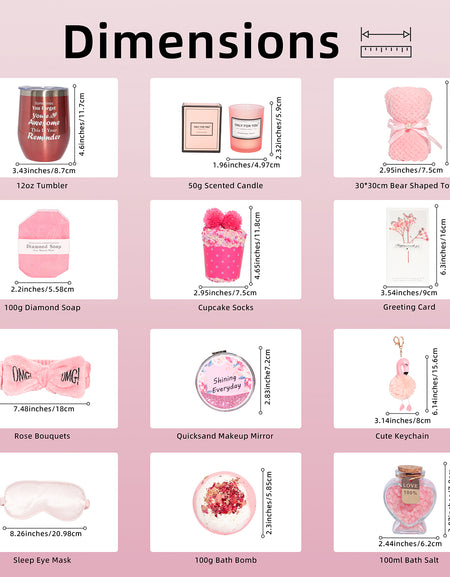 SR Gifts Made Especially for you, Happy Birthday, Female Gift Ideas for Best Friend, Pink Box Gift Basket for Women Gifts Set for Teenage Girl ,Sister, Mom, Relaxing Set