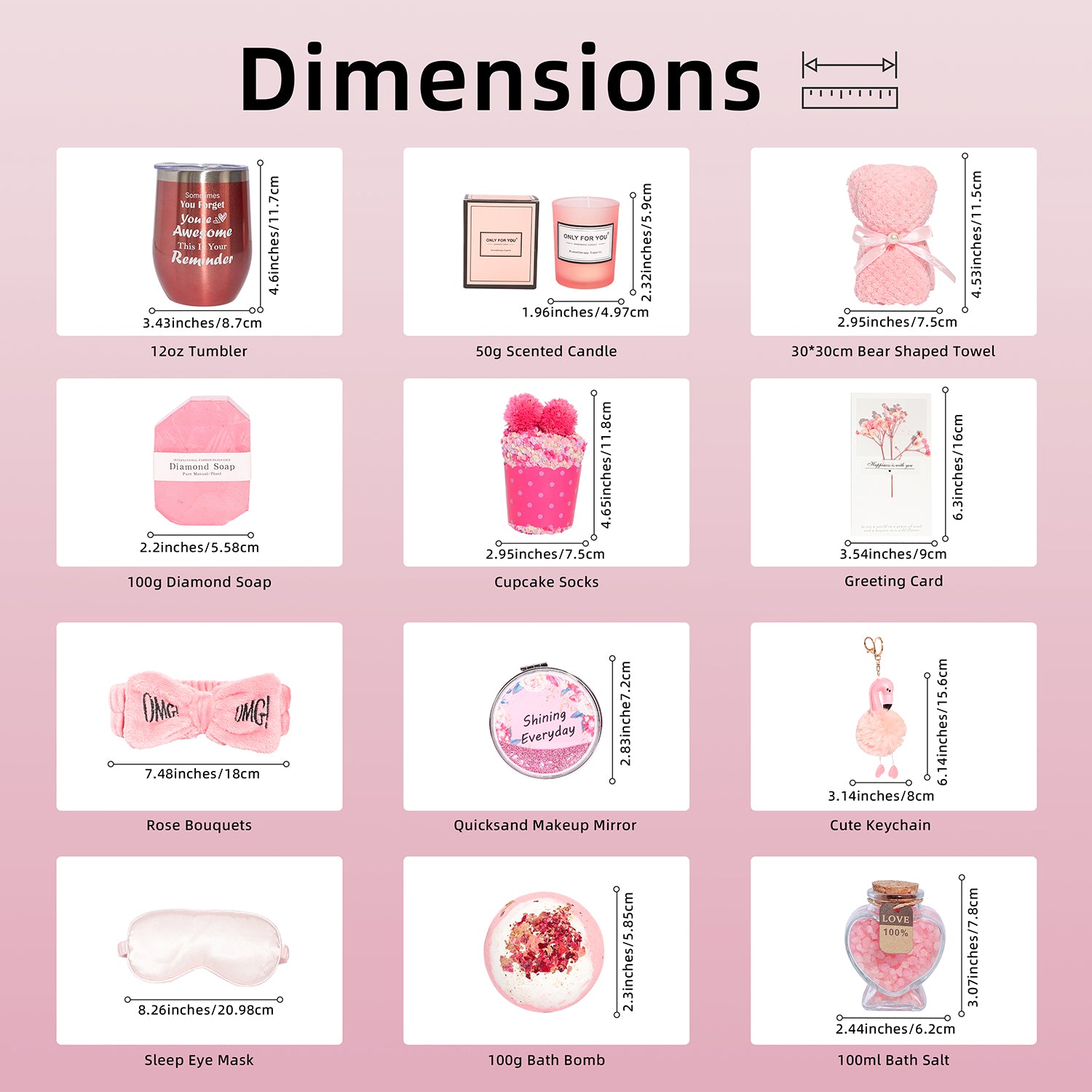 SR Gifts Made Especially for you, Happy Birthday, Female Gift Ideas for Best Friend, Pink Box Gift Basket for Women Gifts Set for Teenage Girl ,Sister, Mom, Relaxing Set