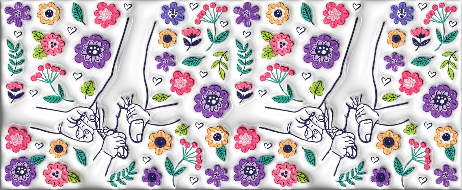 Drinkware-You Hold Our Hands, Also Our Hearts, Family Personalized Custom 3D Inflated Effect Printed Mug, Gift For Nana, Mom, Mother's Day Gift 2024