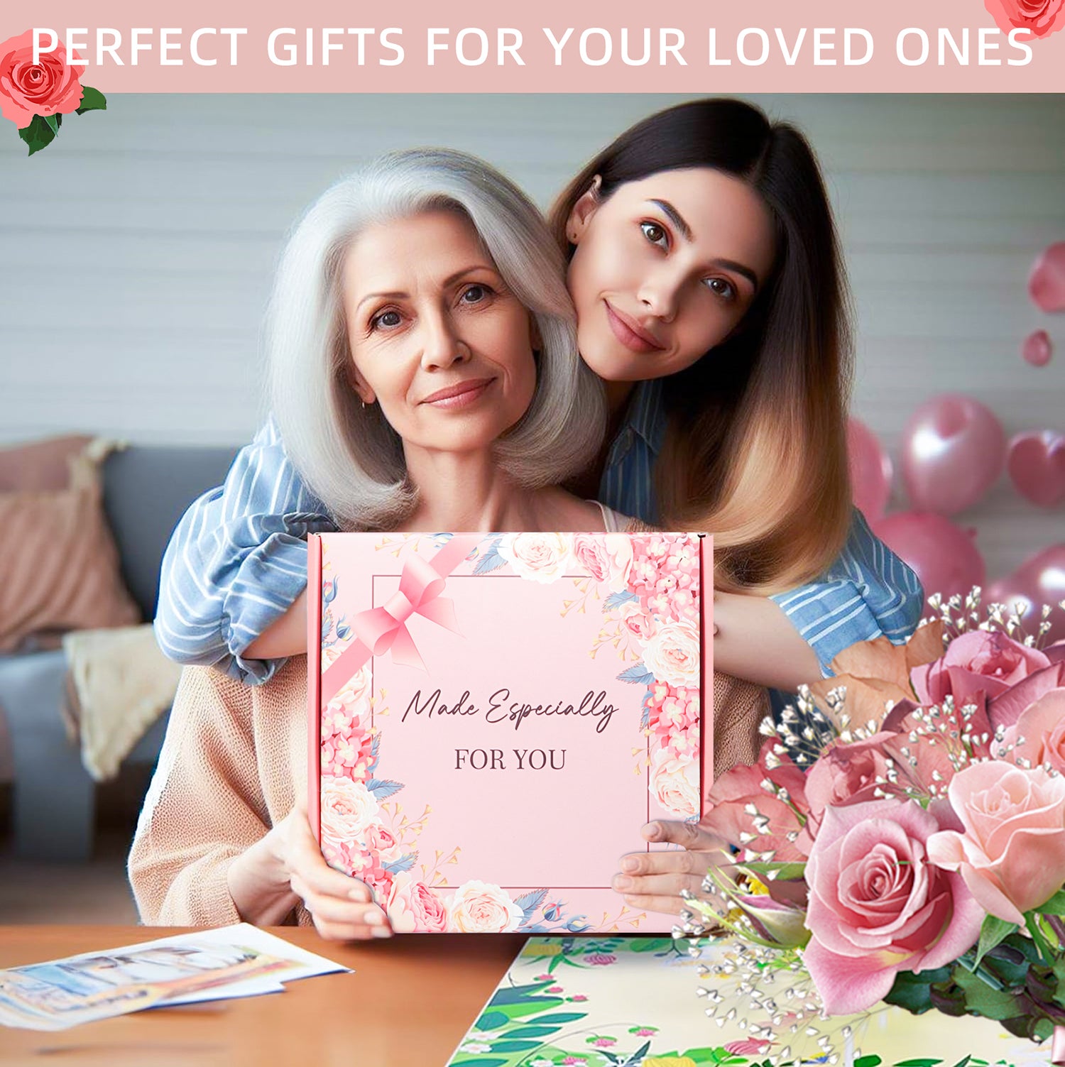 SR Gifts Made Especially for you, Happy Birthday, Female Gift Ideas for Best Friend, Pink Box Gift Basket for Women Gifts Set for Teenage Girl ,Sister, Mom, Relaxing Set