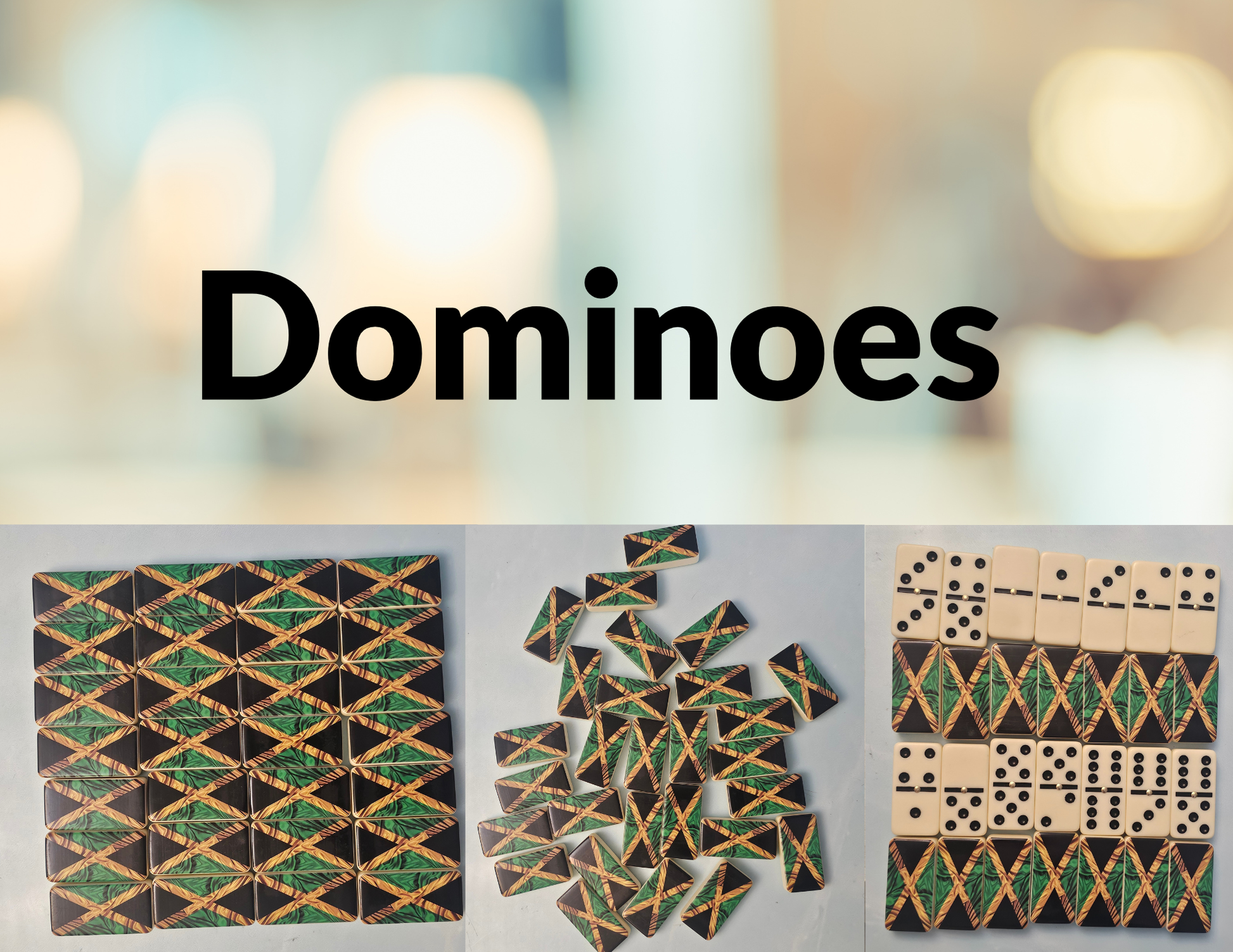 Dominoes- Jamaica Dominoes Family Games for Kids and Adults - Double Six Standard Dominos Set 28 Tiles with Wood Case