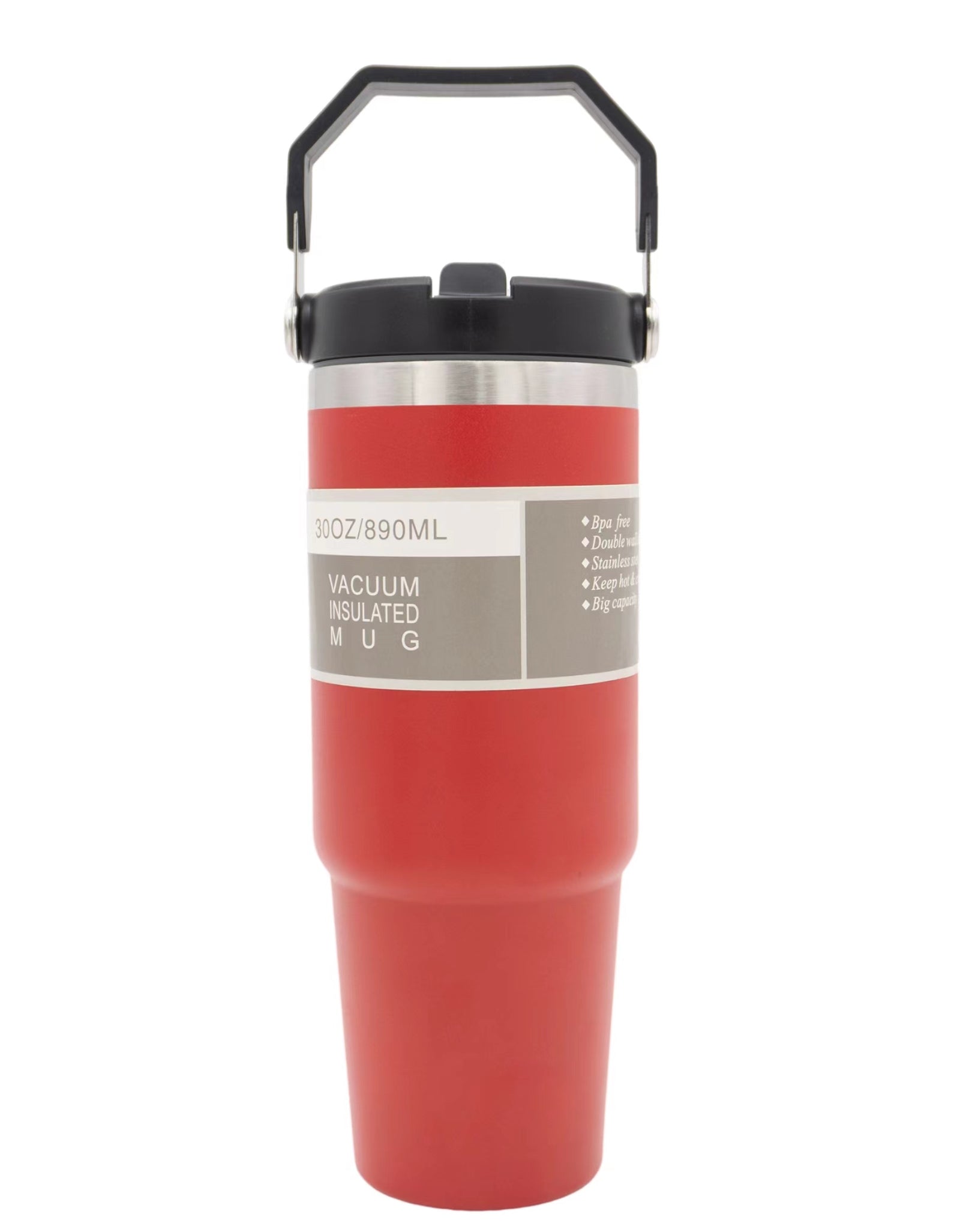 Tumbler-Orange IceFlow Stainless Steel Tumbler, Vacuum Insulated Water Bottle for Office, Car, Reusable Cup with Straw, Leak Resistant Flip Cold for 12 Hours, 30oz Cup