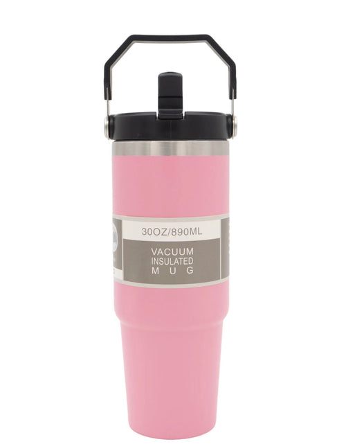 Load image into Gallery viewer, Tumbler-Orange IceFlow Stainless Steel Tumbler, Vacuum Insulated Water Bottle for Office, Car, Reusable Cup with Straw, Leak Resistant Flip Cold for 12 Hours, 30oz Cup
