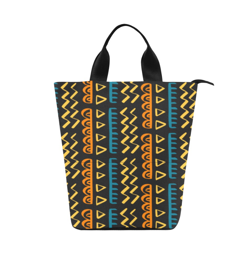 Bag-African Print Lunch Bag, Everyday Bag, Shoe Bag, Lunch Container for Work/Office/Picnic/Travel