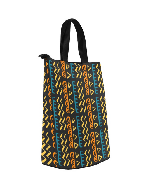Load image into Gallery viewer, Bag-African Print Lunch Bag, Everyday Bag, Shoe Bag, Lunch Container for Work/Office/Picnic/Travel
