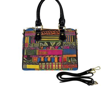 Bag-Boston Bag with African Print, Everyday Bag, Shoe Bag, Lunch Container for Work/Office/Picnic/Travel
