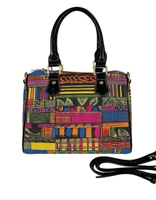 Load image into Gallery viewer, Bag-Boston Bag with African Print, Everyday Bag, Shoe Bag, Lunch Container for Work/Office/Picnic/Travel
