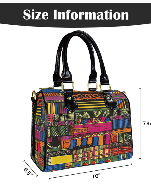 Load image into Gallery viewer, Bag-Boston Bag with African Print, Everyday Bag, Shoe Bag, Lunch Container for Work/Office/Picnic/Travel
