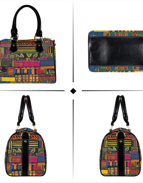 Load image into Gallery viewer, Bag-Boston Bag with African Print, Everyday Bag, Shoe Bag, Lunch Container for Work/Office/Picnic/Travel
