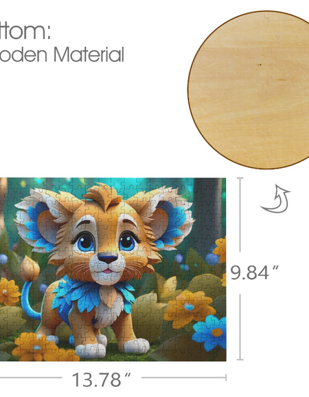 Puzzle- Baby Lion Puzzle from Photo: 300 Jigsaw Puzzle Pieces, Custom Puzzle for Birthday, Toddler, Wedding, Kids, Family, Pet, etc.