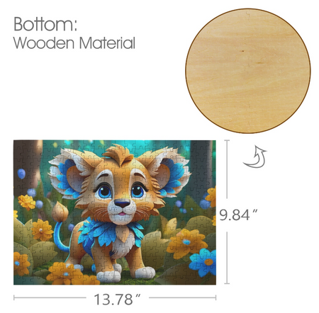 Puzzle- Baby Lion Puzzle from Photo: 300 Jigsaw Puzzle Pieces, Custom Puzzle for Birthday, Toddler, Wedding, Kids, Family, Pet, etc.