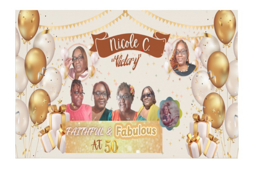 Load image into Gallery viewer, Custom Backdrop-Personalized Backdrop with name and photo customized wall hanging. For Wedding, Birthday, Father's day, Mother's Day gift and bedroom. 90x60 inch Horizontal
