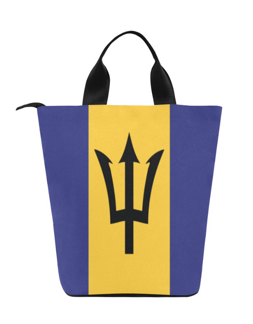 Load image into Gallery viewer, Bag-Barbados Flag Print Lunch Bag, Lunch, Breakfast, Everyday Bag, Shoe Bag, Lunch Container for Work/Office/Picnic/Travel
