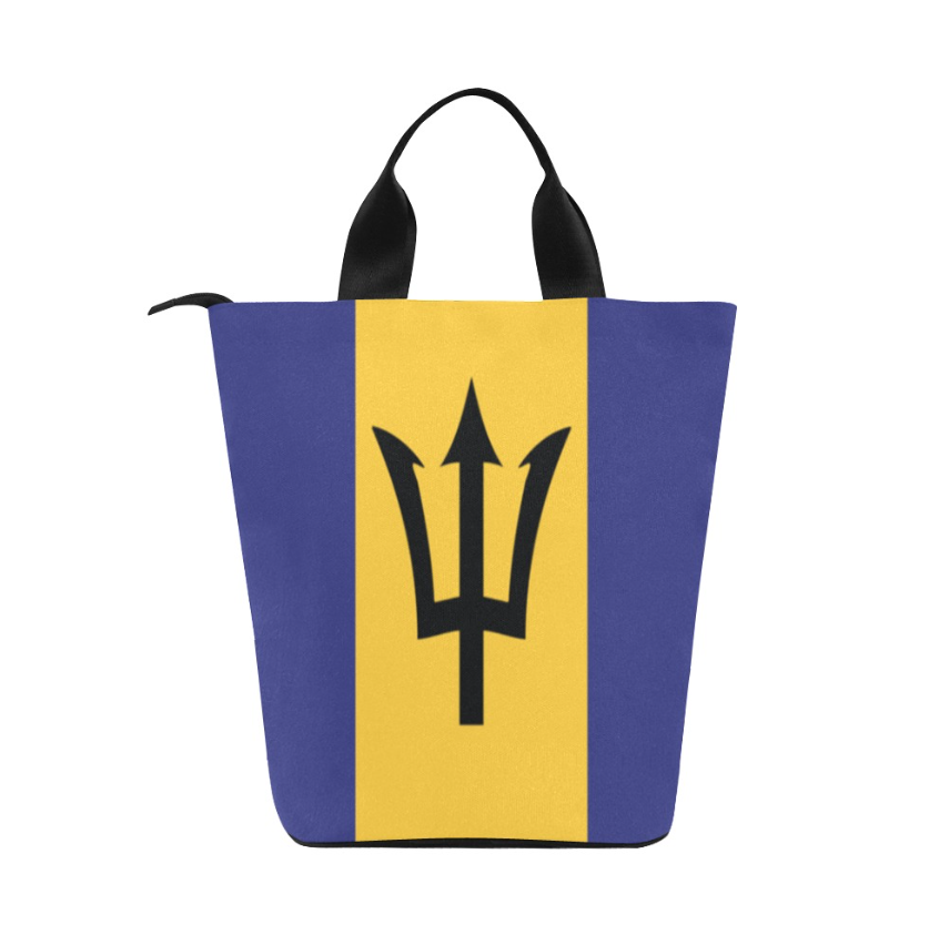 Bag-Barbados Flag Print Lunch Bag, Lunch, Breakfast, Everyday Bag, Shoe Bag, Lunch Container for Work/Office/Picnic/Travel