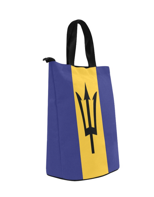 Load image into Gallery viewer, Bag-Barbados Flag Print Lunch Bag, Lunch, Breakfast, Everyday Bag, Shoe Bag, Lunch Container for Work/Office/Picnic/Travel
