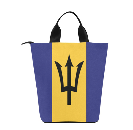 Bag-Barbados Flag Print Lunch Bag, Lunch, Breakfast, Everyday Bag, Shoe Bag, Lunch Container for Work/Office/Picnic/Travel