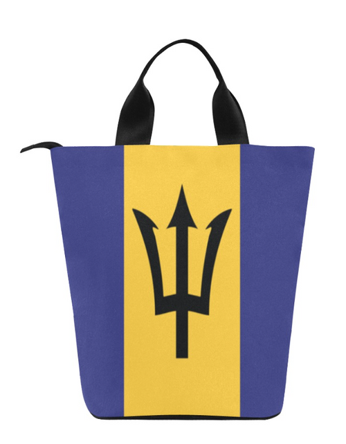 Load image into Gallery viewer, Bag-Barbados Flag Print Lunch Bag, Lunch, Breakfast, Everyday Bag, Shoe Bag, Lunch Container for Work/Office/Picnic/Travel
