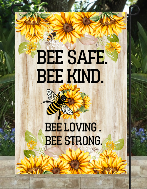 Load image into Gallery viewer, Flag-Bee Kind Garden Flag 12"x18"
