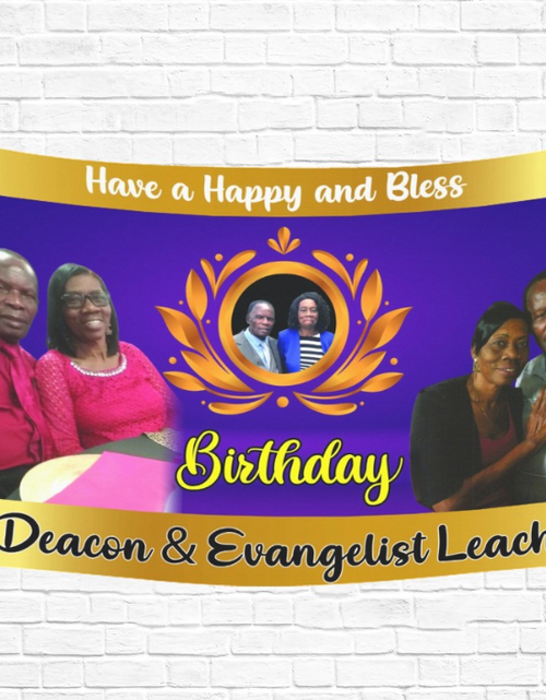 Load image into Gallery viewer, Custom Backdrop-Personalized Backdrop with name and photo customized wall hanging. For Wedding, Birthday, Father's day, Mother's Day gift and bedroom. 90x60 inch Horizontal
