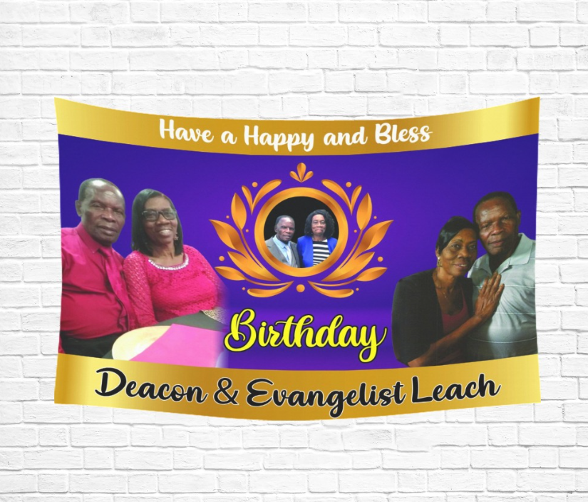 Custom Backdrop-Personalized Backdrop with name and photo customized wall hanging. For Wedding, Birthday, Father's day, Mother's Day gift and bedroom. 90x60 inch Horizontal