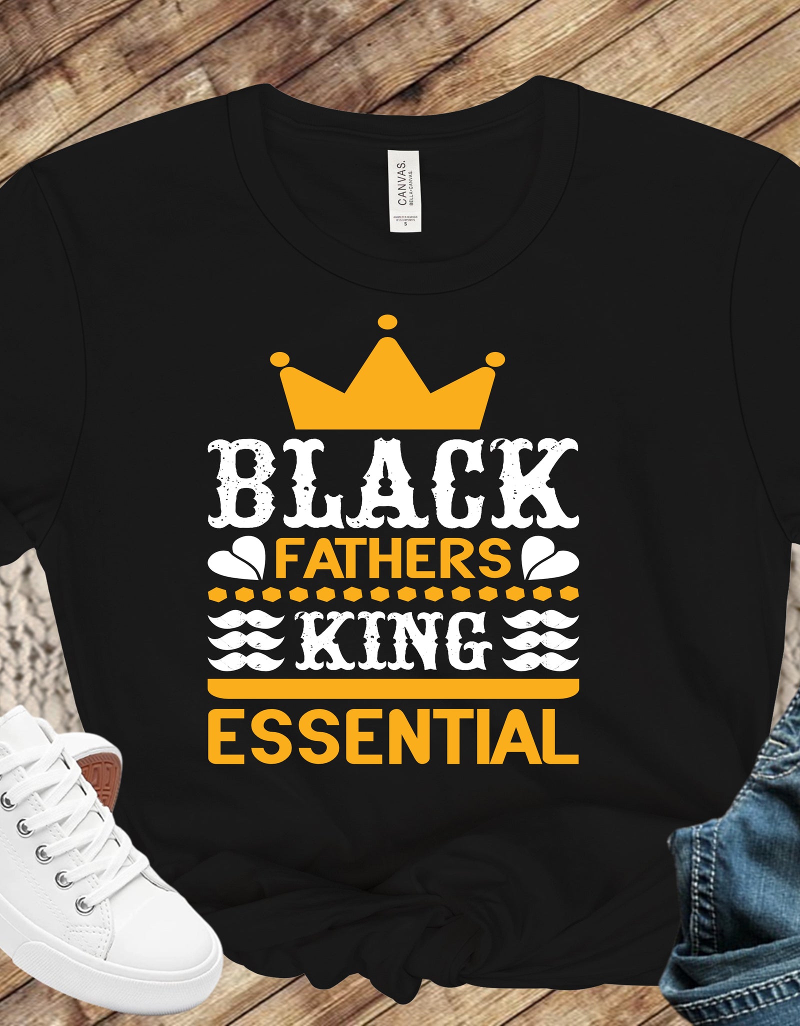 Tshirt-Black Fathers King Essential -Father's Day Shirt