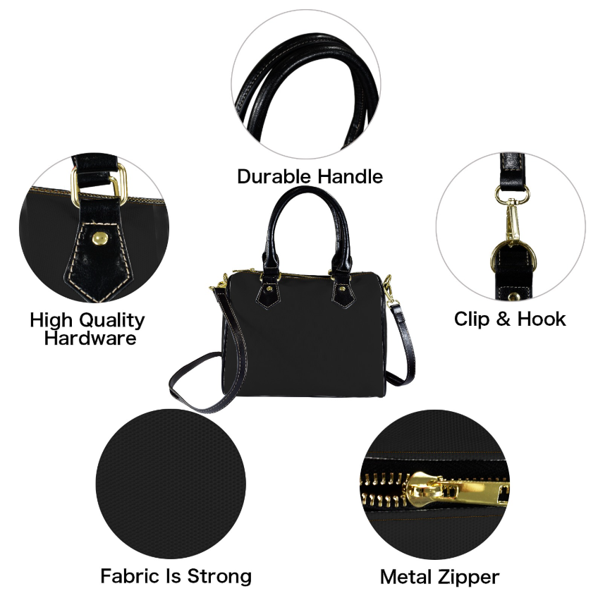 Bag-Black Boston Bag, Everyday Bag, Shoe Bag, Lunch Container for Work/Office/Picnic/Travel