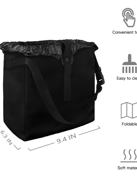 Black Trash Bag-Pink Cow Print Hanging Garbage Bin for any vehicle - Automotive Front and Back Seat Trash Can