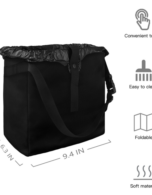 Load image into Gallery viewer, Black Trash Bag-Pink Cow Print Hanging Garbage Bin for any vehicle - Automotive Front and Back Seat Trash Can
