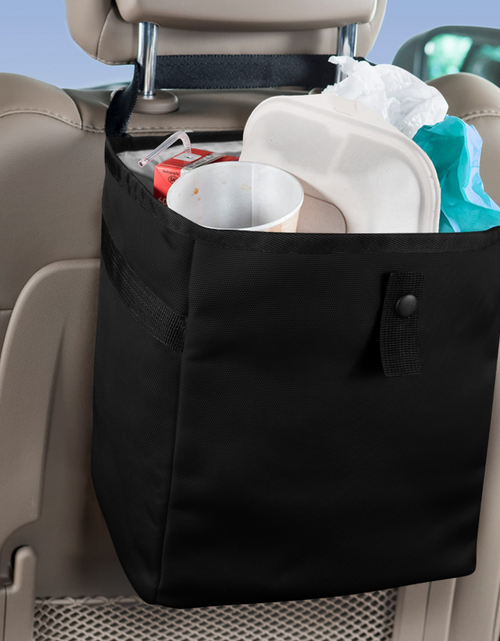 Load image into Gallery viewer, Black Trash Bag-Pink Cow Print Hanging Garbage Bin for any vehicle - Automotive Front and Back Seat Trash Can
