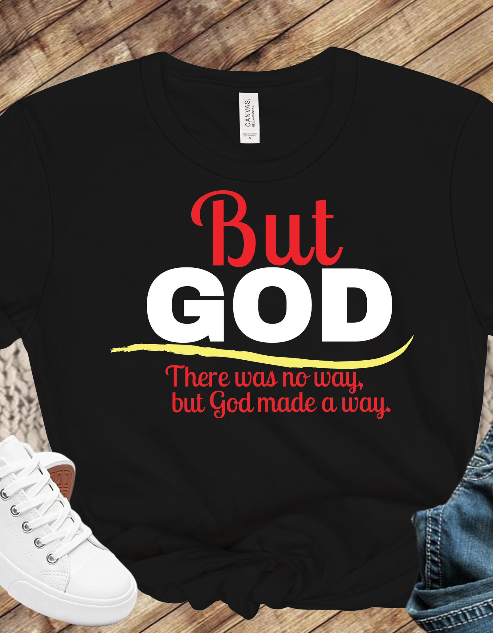 Tshirt-But God Short Sleeve, Christian T-Shirts for Women, Men, Unsex, Faith-Based Apparel, Christian Gifts