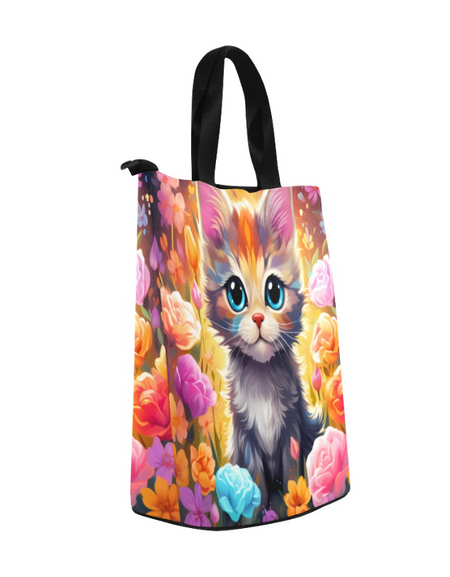Pretty Cat Lunch Bag, Lunch, Breakfast, Everyday Bag, Shoe Bag, Lunch Container for Work/Office/Picnic/Travel